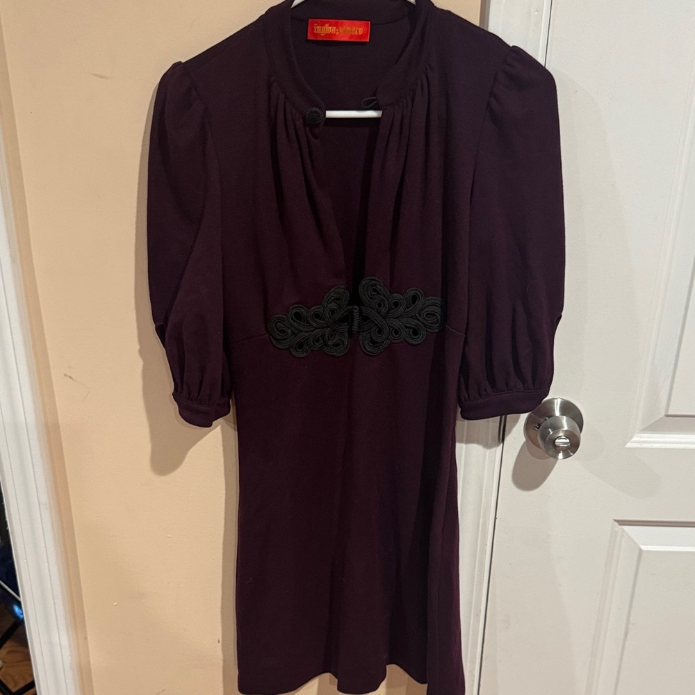 Elegant Long Sleeve Dress in Deep Purple